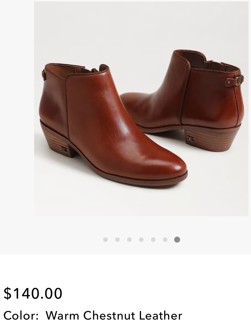 Sam Edelman Petty Ankle Bootie Warm Chestnut  size 6.5 new/with box